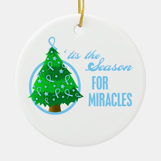 Adorno De Cerámica Prostate Cancer Christmas Miracles (Frente)