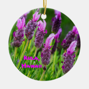 Adorno De Cerámica Protea y Lavanda del País Alto de Maui,