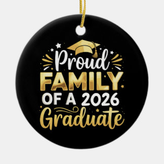Adorno De Cerámica Proud Family Of A 2026 Graduate 26 Gold Graduation