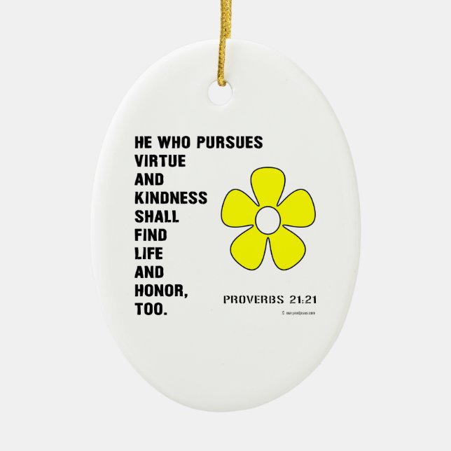 Adorno De Cerámica Proverbios 22:21 Virtue (Frente)