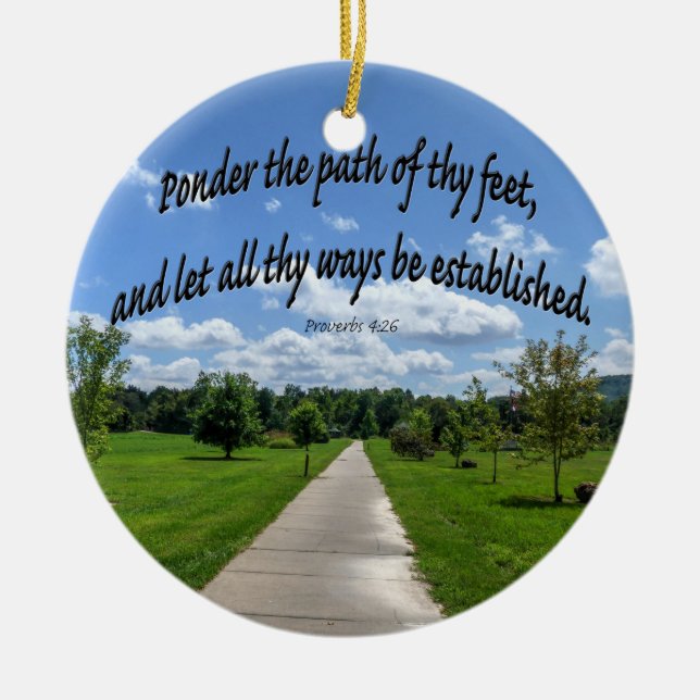 Adorno De Cerámica Proverbios 4:26 (Frente)