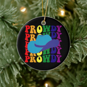 Adorno De Cerámica Prowdy Rodeo Hola Vaquero Vaquera LGBTQ Occidental