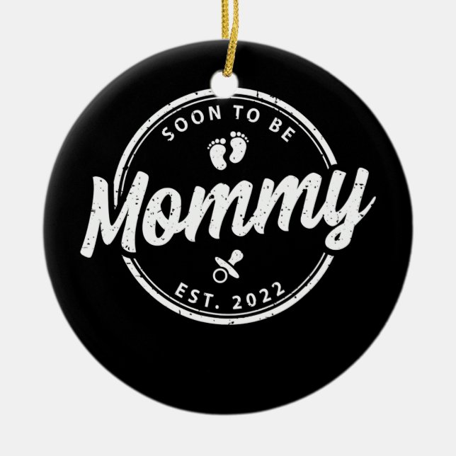 Adorno De Cerámica Próximamente Mamá 2022 Nueva Mamá Estará Embarazad (Frente)