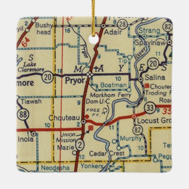 Adorno De Cerámica Pryor Oklahoma (Reverso)