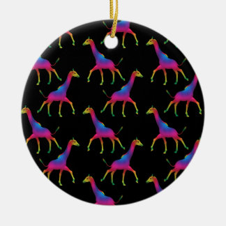Adorno De Cerámica Psicodélica jirafa de color arcoiris