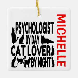 Adorno De Cerámica Psicólogo ama a PERSONALIZADO de gatos
