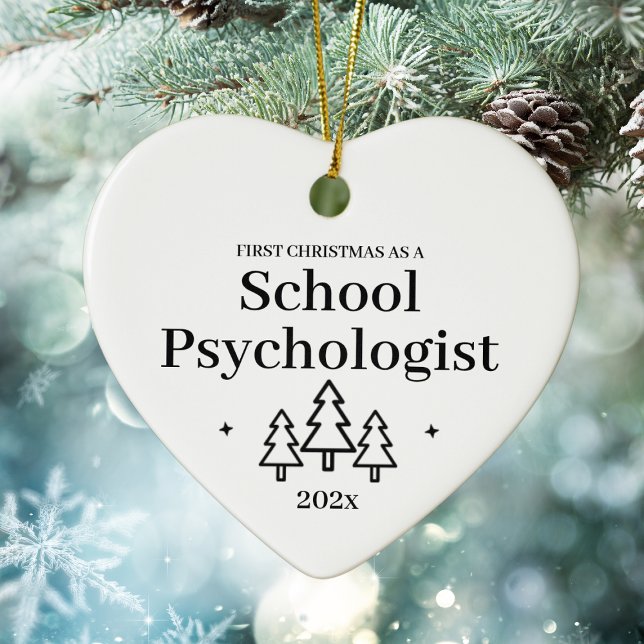 Adorno De Cerámica Psicólogo escolar Primera Navidad (School Psychologist First Christmas Ceramic Ornament
)