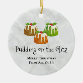 Adorno De Cerámica PUDDING EN LA Novedad GLITZ | NAVIDADES