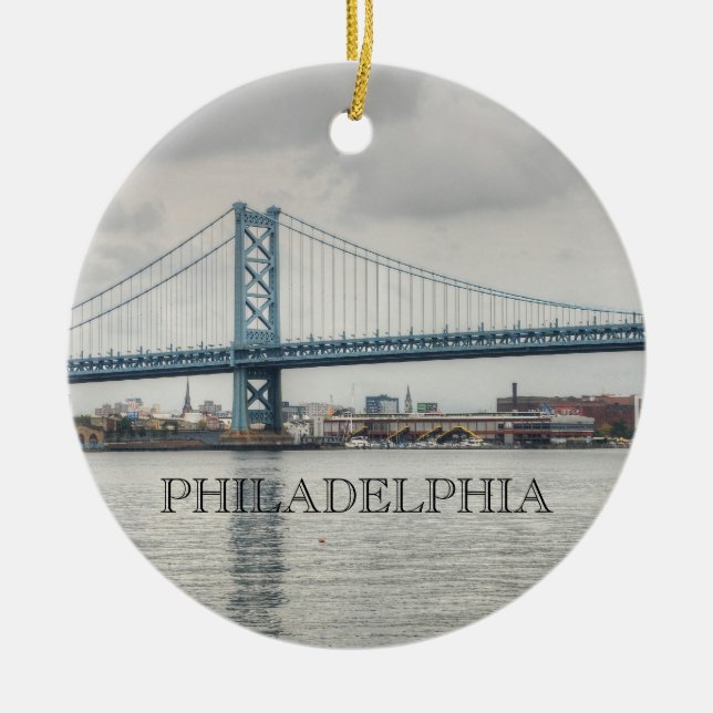Adorno De Cerámica Puente de Ben Franklin (Frente)