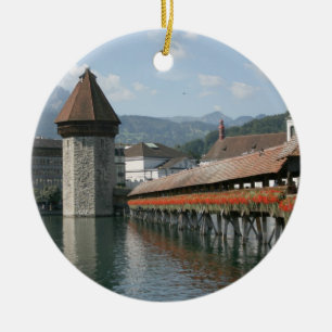 Adorno De Cerámica Puente de la capilla, Alfalfa, Suiza