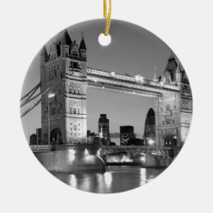 Adorno De Cerámica Puente de la Torre de Londres Blanco Negro
