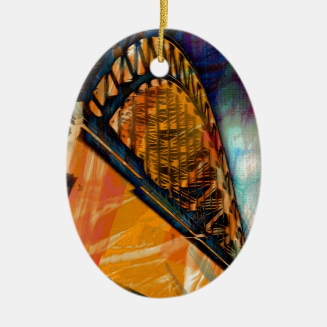 Adorno De Cerámica Puente de Newcastle Tyne (Frente)