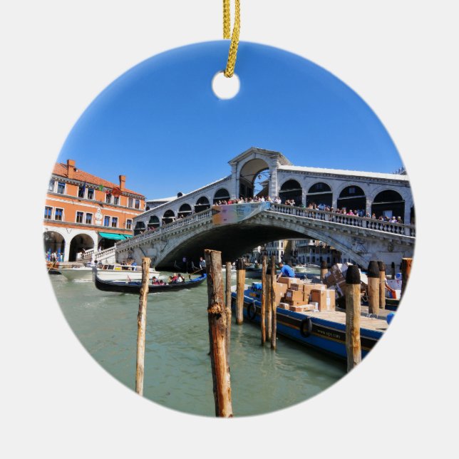 Adorno De Cerámica Puente de Rialto en Venecia, Italia (Frente)