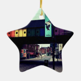 Adorno De Cerámica Puente rayado