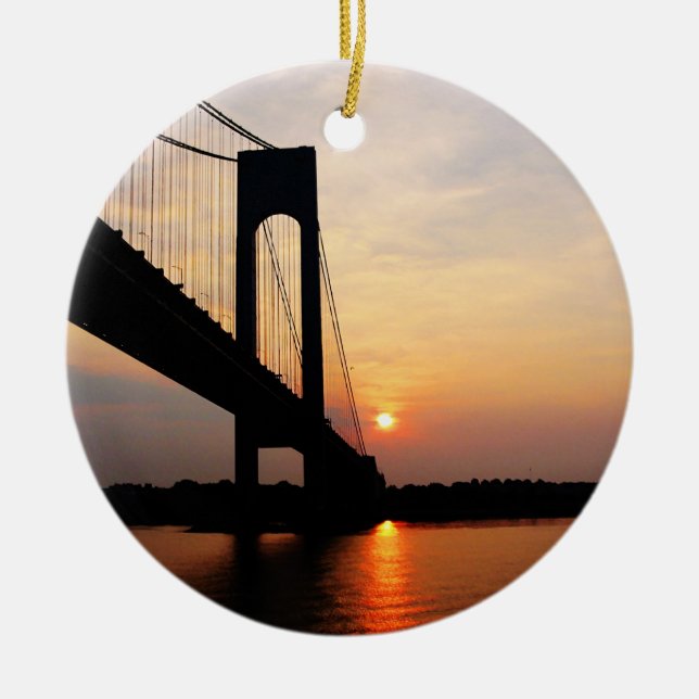 Adorno De Cerámica Puente Verrazano al amanecer (Frente)