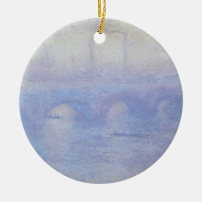 Adorno De Cerámica Puente Waterloo, efecto húmedo de Claude Monet (Frente)