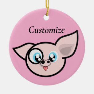 Adorno De Cerámica Puerco Tonto Sonriendo Thunder_Cove