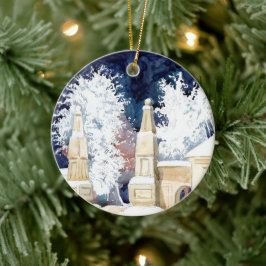 Adorno De Cerámica Puerta de invierno por la noche (boceto)