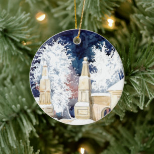 Adorno De Cerámica Puerta de invierno por la noche (boceto)