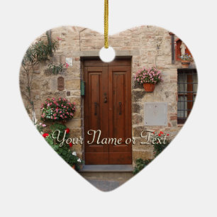 Adorno De Cerámica Puerta de madera Toscana Italia personalizada