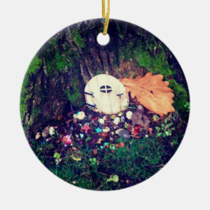Adorno De Cerámica Puerta Elf en el árbol