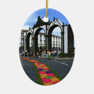 Adorno De Cerámica Puertas de Ponta Delgada