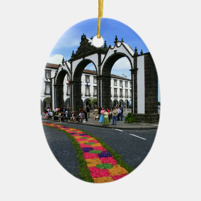 Adorno De Cerámica Puertas de Ponta Delgada (Frente)