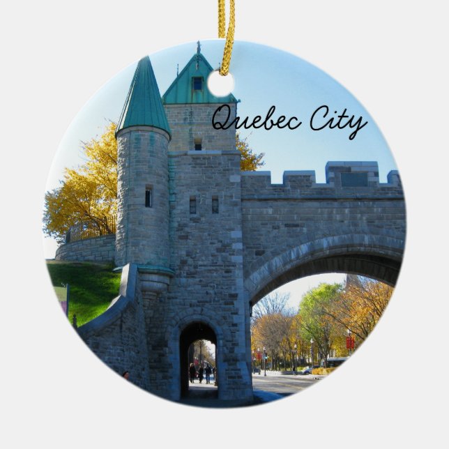 Adorno De Cerámica Puertas del castillo de la ciudad de Quebec Canadá (Frente)