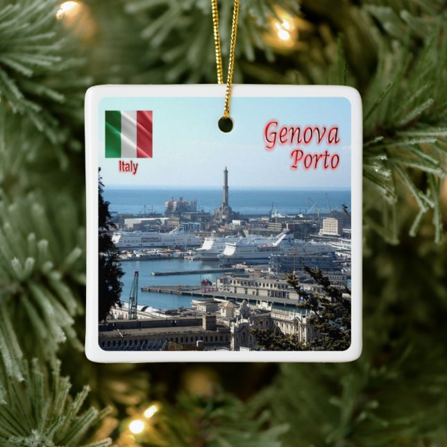Adorno De Cerámica PUERTO DE GENOA LGR150, Liguria, Italia, (Árbol)