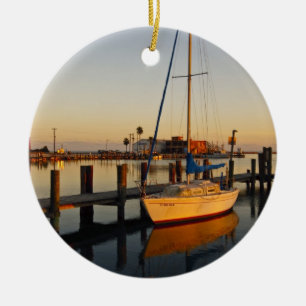 Adorno De Cerámica puerto de Rockport, Texas al atardecer