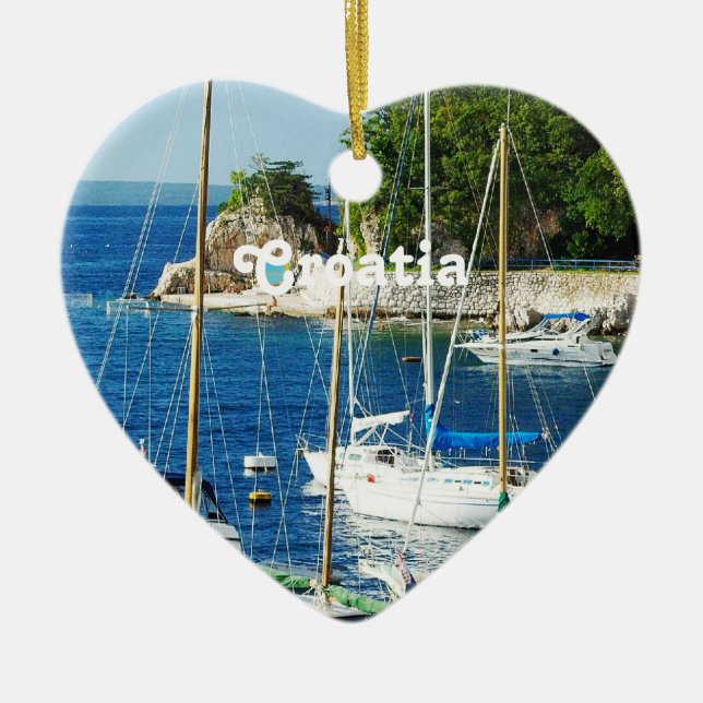 Adorno De Cerámica Puerto en Croacia (Frente)