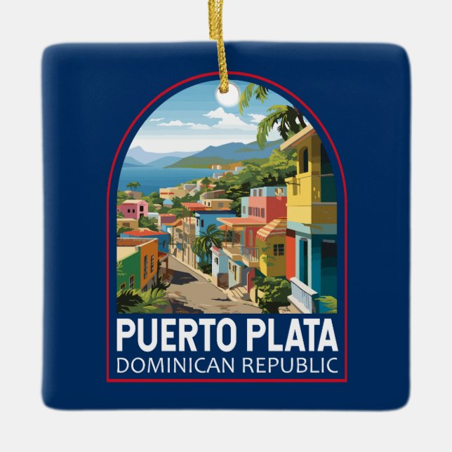 Adorno De Cerámica Puerto Plata República Dominicana Viaje de arte (Anverso)
