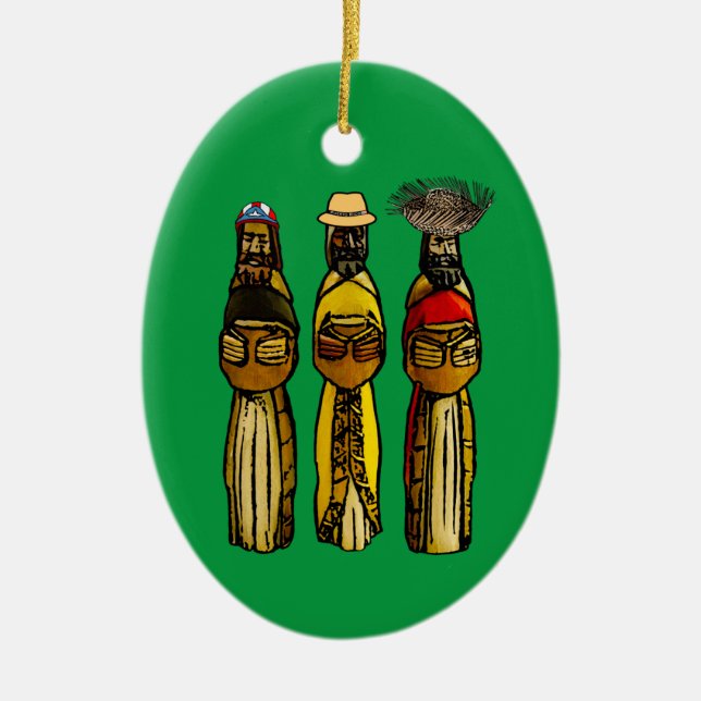 Adorno De Cerámica Puerto Rican Three Wise Men Ceramic Ornament (Frente)