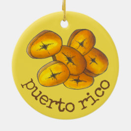 Adorno De Cerámica Puerto Rico Plantaciones fritas Tostones Gastronom