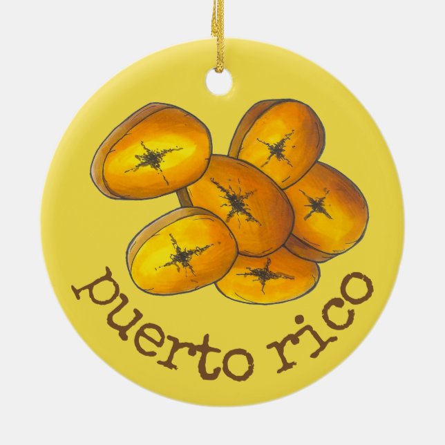 Adorno De Cerámica Puerto Rico Plantaciones fritas Tostones Gastronom (Atrás)