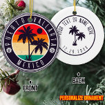 Adorno De Cerámica Puerto Vallarta México Retro Palm Tree Travel 60<br><div class="desc">Puerto Vallarta México Vintage Souvenirs de los años 60. Playa Puerto Vallarta México - Retro Tropical Palm Tree Souvenirs Vintage diseño hace un gran Navidad o regalo de cumpleaños para los aficionados a la playa de Puerto Vallarta Beach. El diseño retro de la vibra de verano es un regalo perfecto...</div>