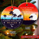 Adorno De Cerámica Puerto Vallarta México Retro Sunset Souvenirs 60<br><div class="desc">El diseño de la playa retro de Puerto Vallarta para sus vacaciones. Puerto Vallarta Mexico Cities Vintage souvenir para viajar a Mexico Beach Towns. Obra artística en la playa de Puerto Vallarta para turistas y mochileros de México. El recuerdo retro de Puerto Vallarta. Diseño para mochileros y viajes a México...</div>