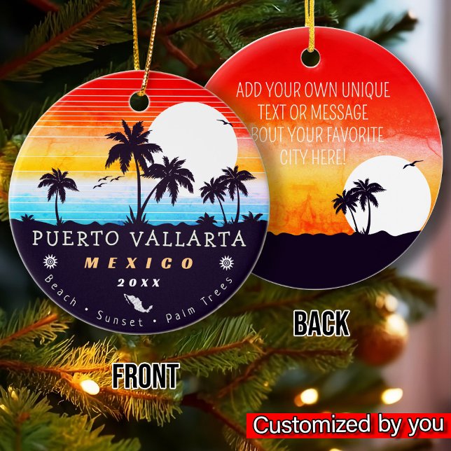 Adorno De Cerámica Puerto Vallarta México Retro Sunset Souvenirs 60 (Subido por el creador)