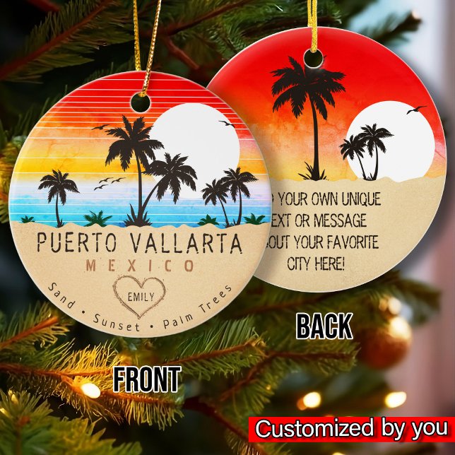 Adorno De Cerámica Puerto Vallarta México Retro Sunset Souvenirs 60 (Subido por el creador)