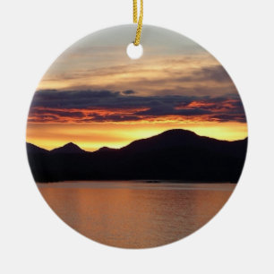 Adorno De Cerámica Puesta de sol de Alaska I Hermosa fotografía de Al