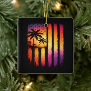 Adorno De Cerámica Puesta de sol de verano American Vintage 4 de juli