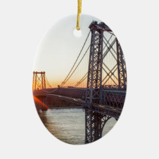 Adorno De Cerámica Puesta del sol Brooklyn NYC del puente de