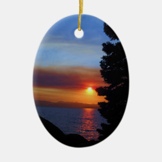 Adorno De Cerámica Puesta del sol del lago Tahoe