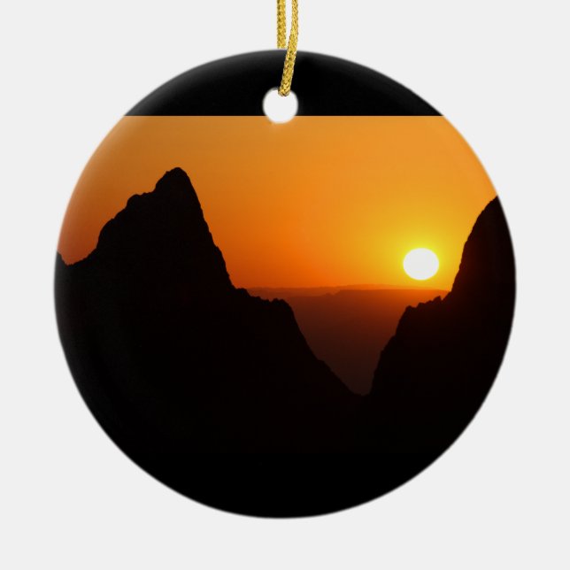 Adorno De Cerámica Puesta del sol en la ventana (Frente)