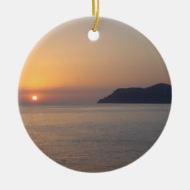 Adorno De Cerámica Puesta del sol sobre el mediterráneo