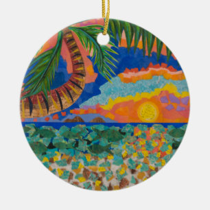 Adorno De Cerámica Puesta del sol tropical