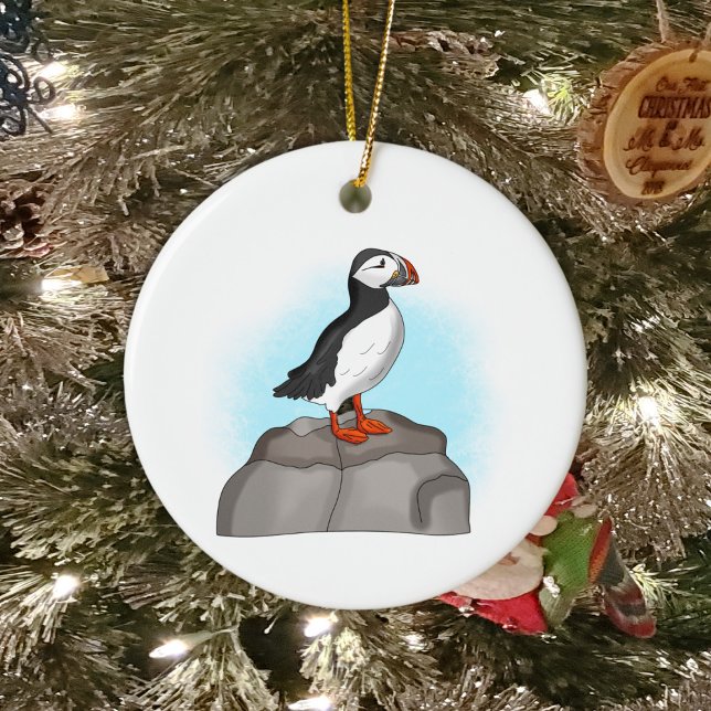 Adorno De Cerámica Puffin dibujado a mano (Subido por el creador)
