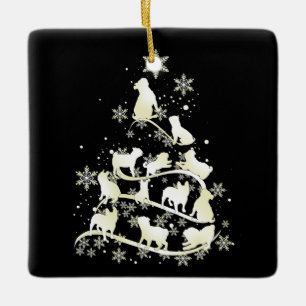 Adorno De Cerámica Pug Christmas Tree Pug Lover Xmas Mejor regalo 202