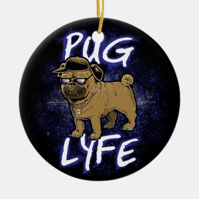 Adorno De Cerámica Pug Lyfe (Frente)