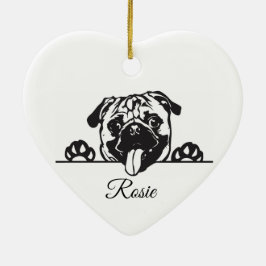 Adorno De Cerámica Pug personalizado